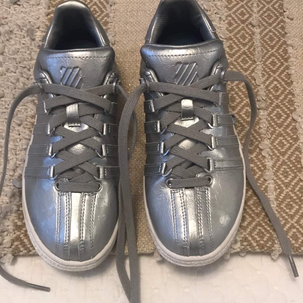 K Swiss silver sneakers